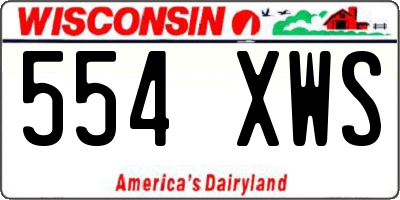 WI license plate 554XWS