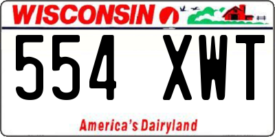 WI license plate 554XWT