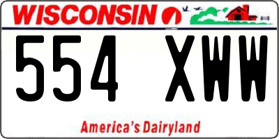 WI license plate 554XWW