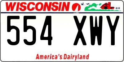 WI license plate 554XWY