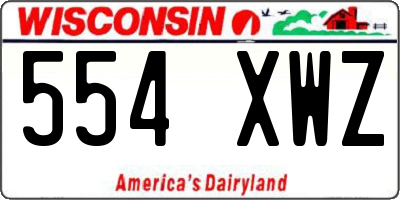 WI license plate 554XWZ
