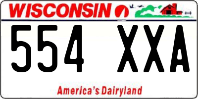 WI license plate 554XXA