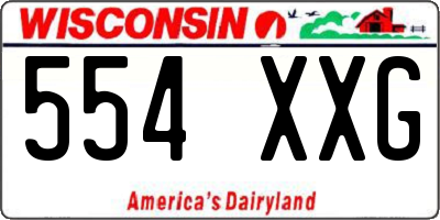 WI license plate 554XXG