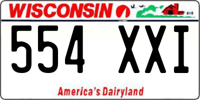 WI license plate 554XXI