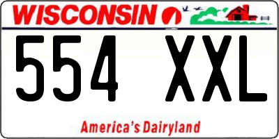 WI license plate 554XXL
