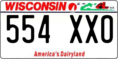 WI license plate 554XXO