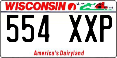 WI license plate 554XXP