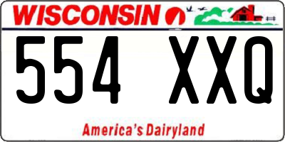 WI license plate 554XXQ