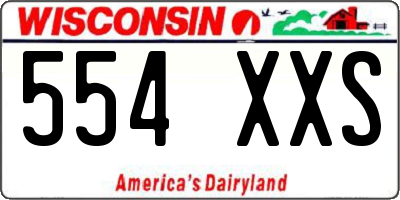 WI license plate 554XXS