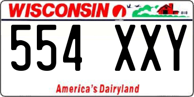 WI license plate 554XXY