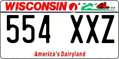 WI license plate 554XXZ