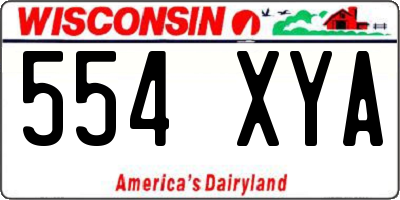 WI license plate 554XYA
