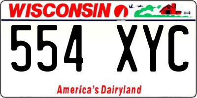 WI license plate 554XYC