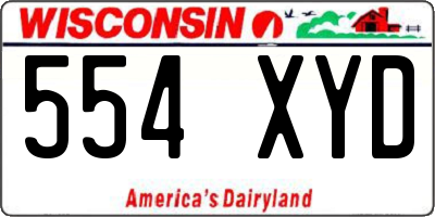 WI license plate 554XYD