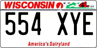 WI license plate 554XYE