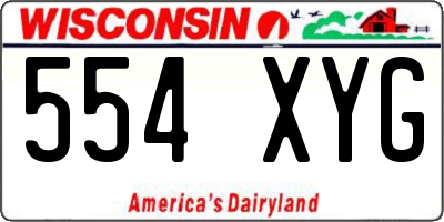 WI license plate 554XYG