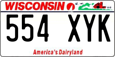 WI license plate 554XYK