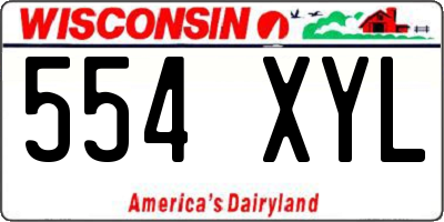 WI license plate 554XYL