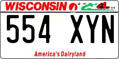WI license plate 554XYN