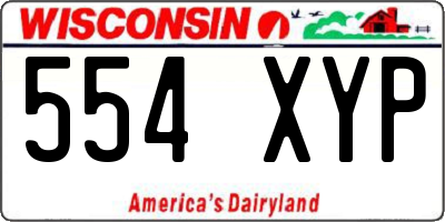 WI license plate 554XYP