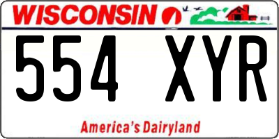 WI license plate 554XYR