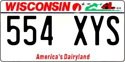 WI license plate 554XYS