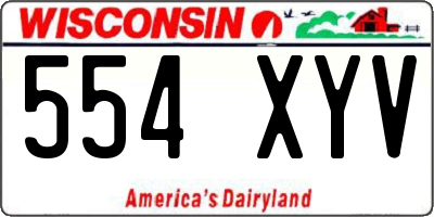 WI license plate 554XYV