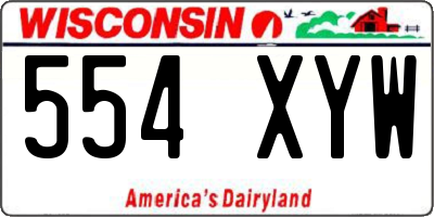 WI license plate 554XYW