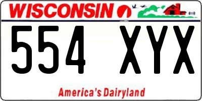 WI license plate 554XYX