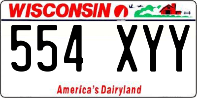 WI license plate 554XYY