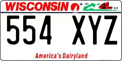 WI license plate 554XYZ