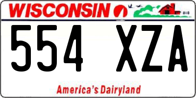WI license plate 554XZA