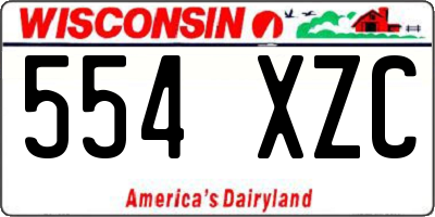 WI license plate 554XZC