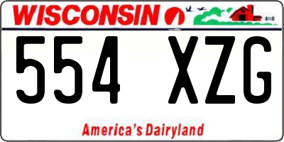 WI license plate 554XZG
