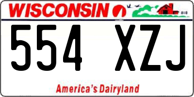 WI license plate 554XZJ