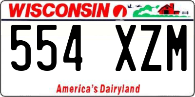 WI license plate 554XZM