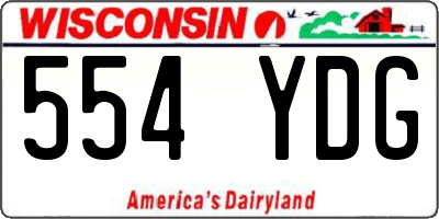WI license plate 554YDG