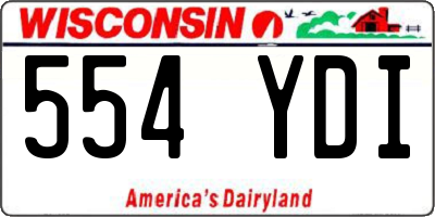 WI license plate 554YDI