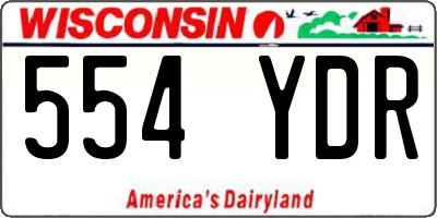 WI license plate 554YDR