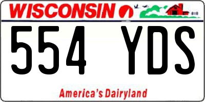 WI license plate 554YDS