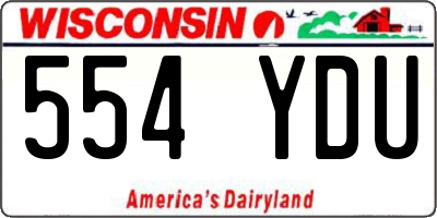 WI license plate 554YDU