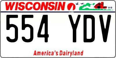 WI license plate 554YDV