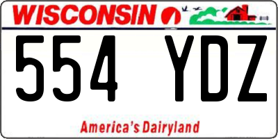 WI license plate 554YDZ