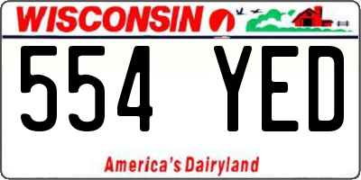 WI license plate 554YED
