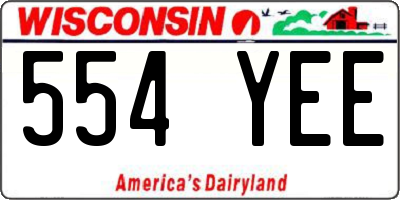 WI license plate 554YEE