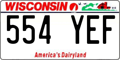 WI license plate 554YEF