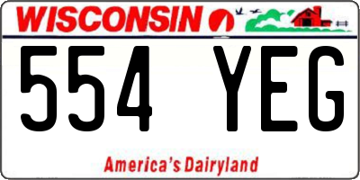 WI license plate 554YEG