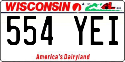 WI license plate 554YEI