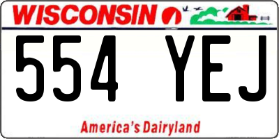 WI license plate 554YEJ