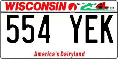WI license plate 554YEK